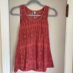 Coral Lace BKE Tank Top
